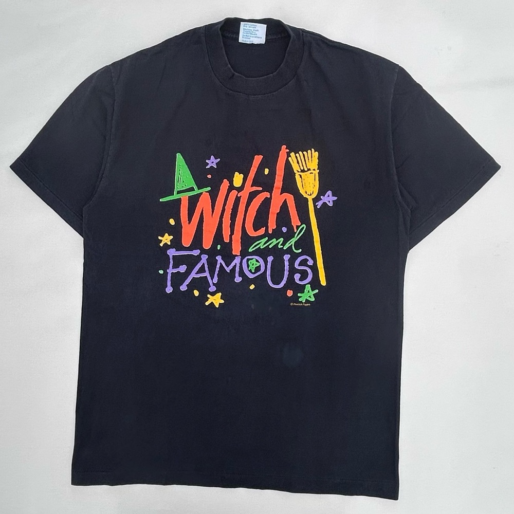 Vintage 90’s Witch and Famous Halloween T Shirt Peacock Papers Boston Men’s L